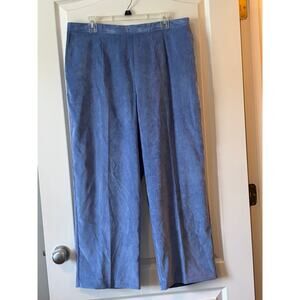 Alfred Dunner Woman Stretch Pants Plus 18W Velour Periwinkle Blue NWT $46